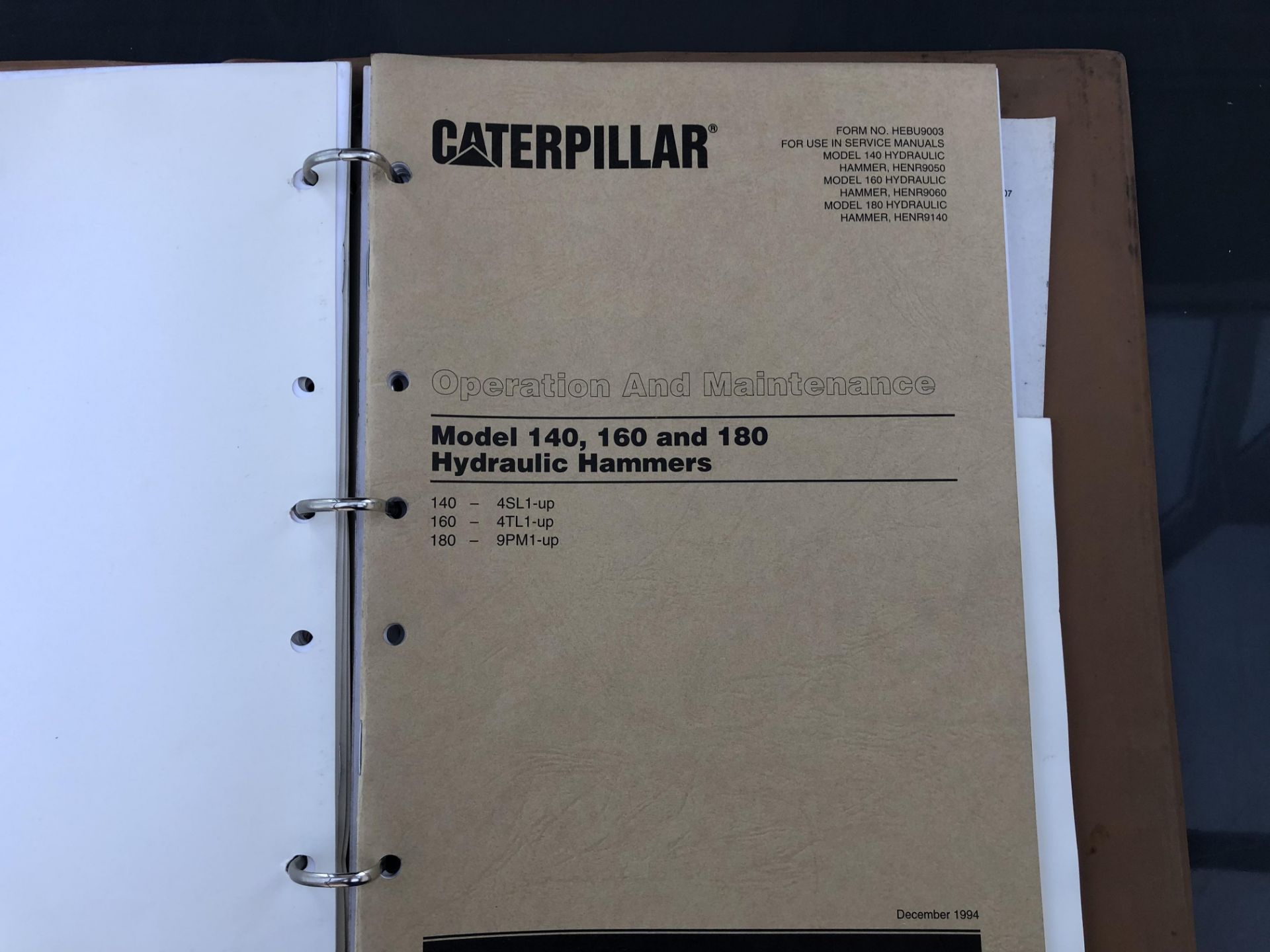 CATERPILLAR MODEL 180 HAMMER SERVICE MANUAL, GENUINE FACTORY CAT WORKSHOP MANUAL - Image 4 of 8