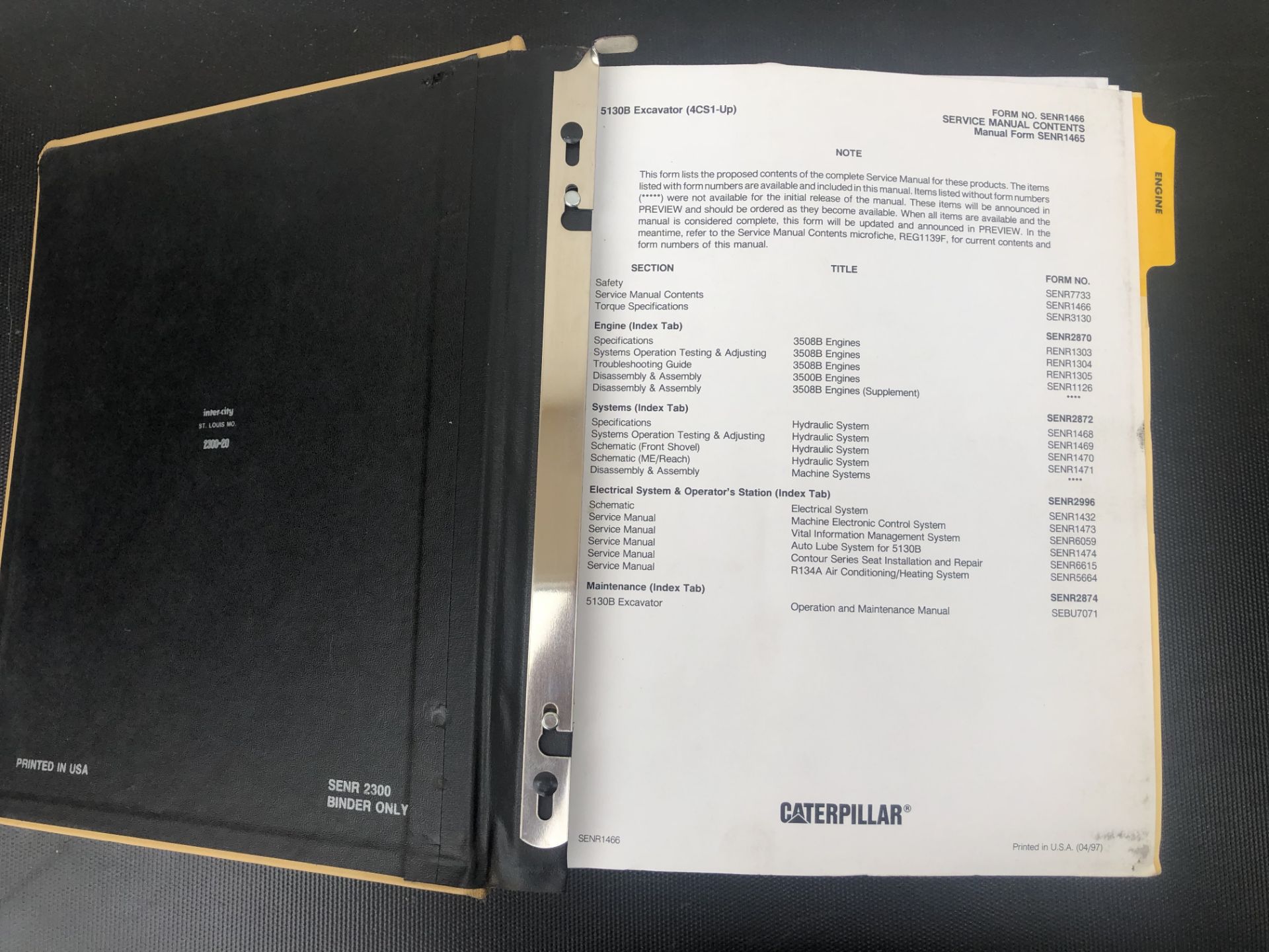 CATERPILLAR 5130B SERVICE MANUAL, GENUINE FACTORY CAT WORKSHOP MANUAL - Image 3 of 3