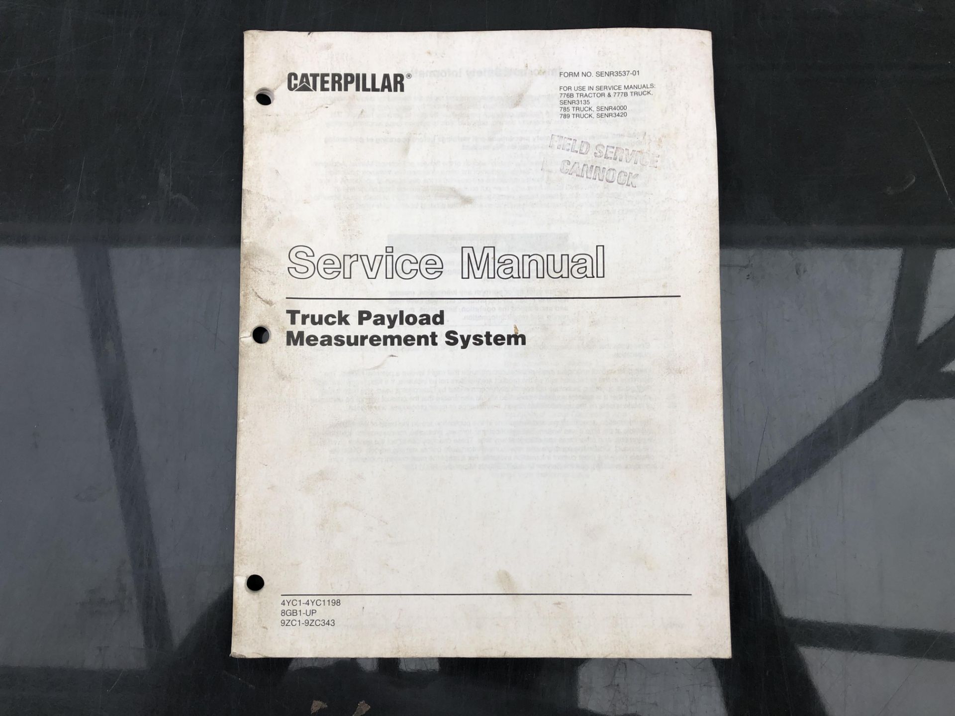 CATERPILLAR TRUCK PLAYLOAD SERVICE MANUAL, GENUINE FACTORY CAT WORKSHOP MANUAL