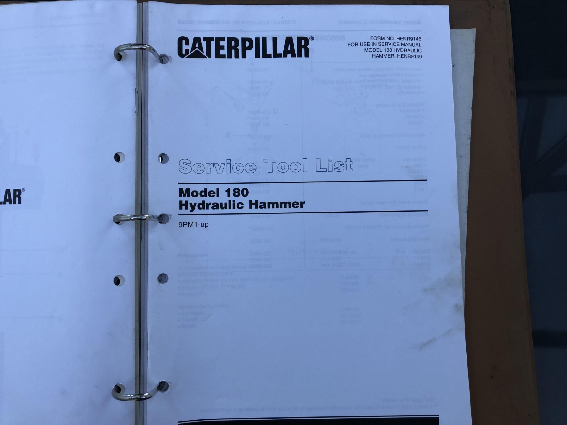 CATERPILLAR MODEL 180 HAMMER SERVICE MANUAL, GENUINE FACTORY CAT WORKSHOP MANUAL - Image 6 of 8