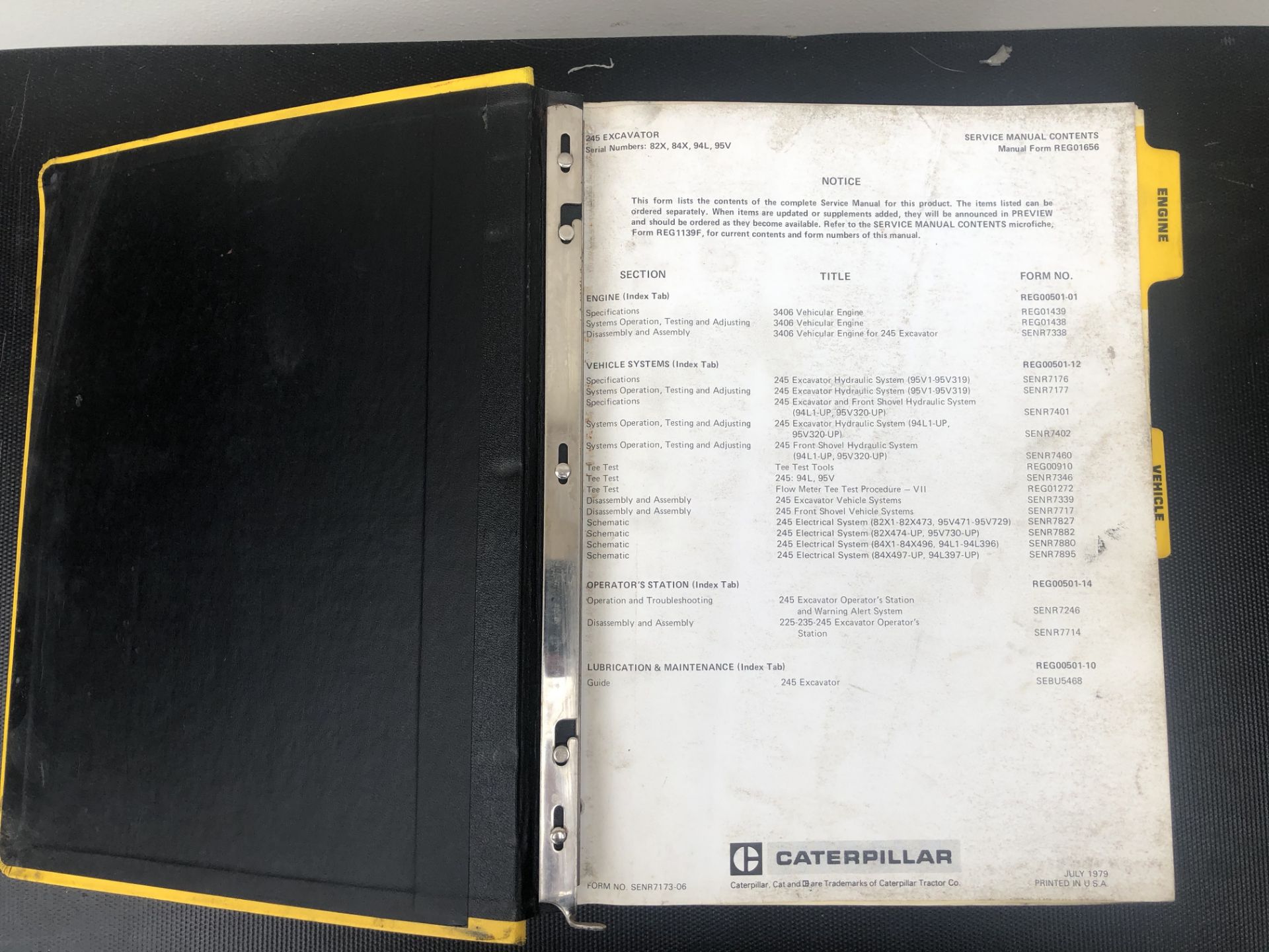 CATERPILLAR 245 SERVICE MANUAL, GENUINE FACTORY CAT WORKSHOP MANUAL - Image 3 of 3