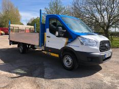 2016 FORD TRANSIT 350 WHITE DROPSIDE LORRY, 2.2 DIESEL ENGINE, SHOWING 1 PREVIOUS KEEPER *PLUS VAT*