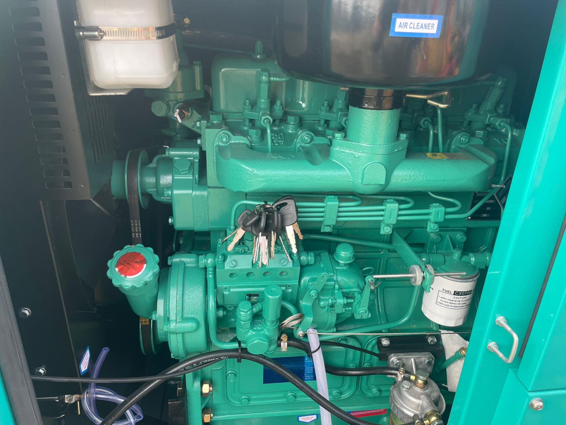 BRAND NEW AND UNUSED 50KvA GENERATOR, 4 CYLINDER DIESEL ENGINE, LOADS OF SPARE KEYS *PLUS VAT* - Image 5 of 5