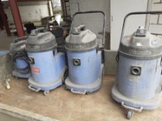 4 x numatic wet and dry commercial hoovers. Direct from major hire company. *NO VAT*