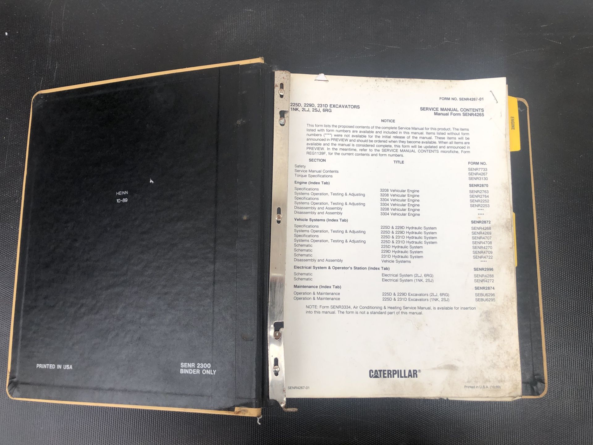 CATERPILLAR 225D 229D 231D SERVICE MANUAL, GENUINE FACTORY CAT WORKSHOP MANUAL - Image 3 of 3