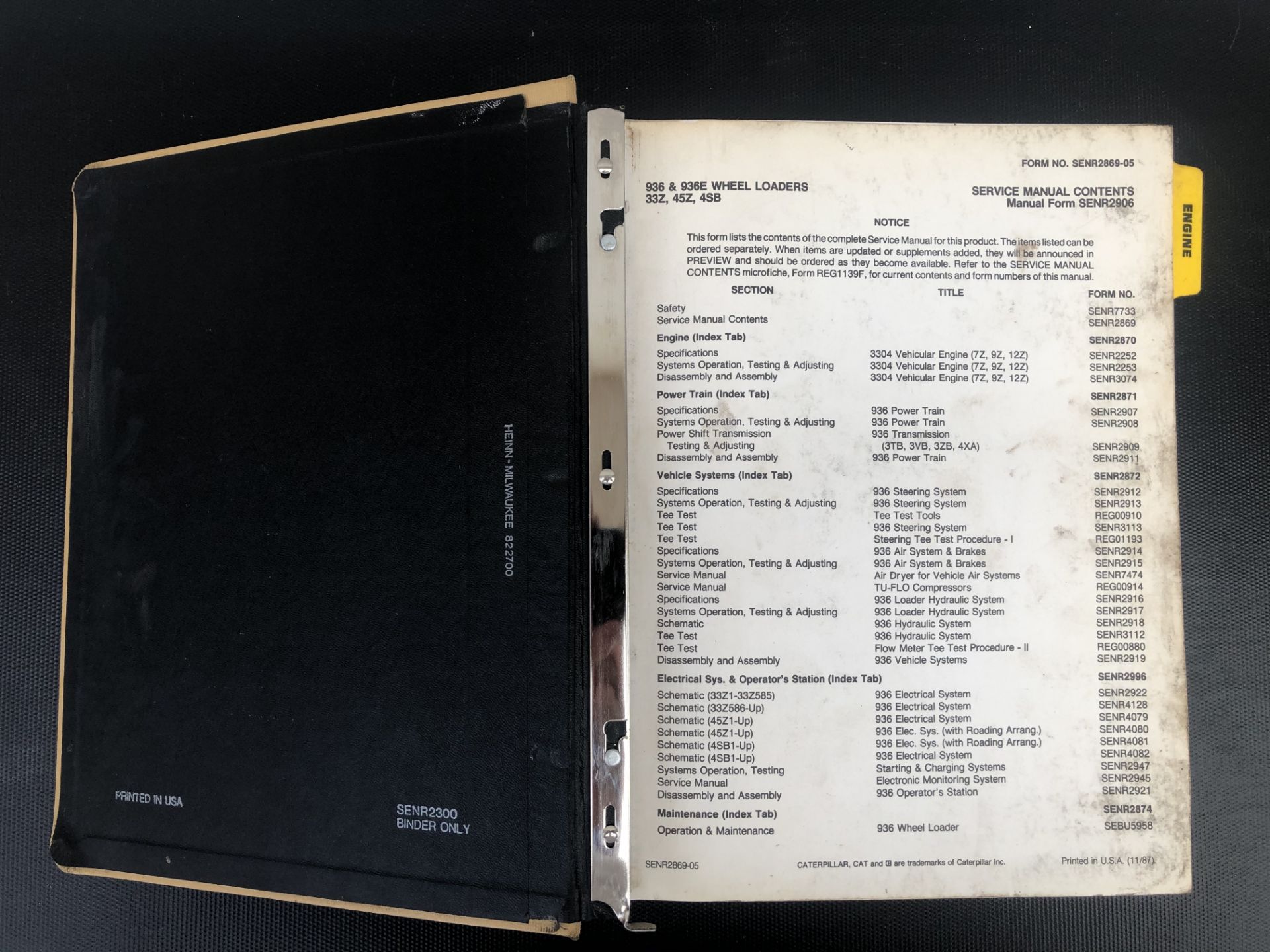 CATERPILLAR 936 936E SERVICE MANUAL, GENUINE FACTORY CATWORKSHOP MANUAL - Image 2 of 2