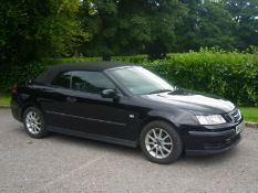 2005 SAAB 9-3 LINEAR 150 BHP BLACK CONVERTIBLE, 2.0 PETROL ENGINE, 110,626 MILES *NO VAT*