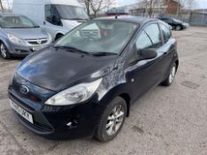 2010 FORD KA STUDIO, BLACK, MANUAL PETROL, 3 DOOR HATCHBACK, 4 PREVIOUS KEEPERS, NO VAT