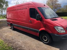 2010 MERCEDES SPRINTER 311 CDI LWB RED PANEL VAN, 2.2 DIESEL ENGINE *NO VAT*