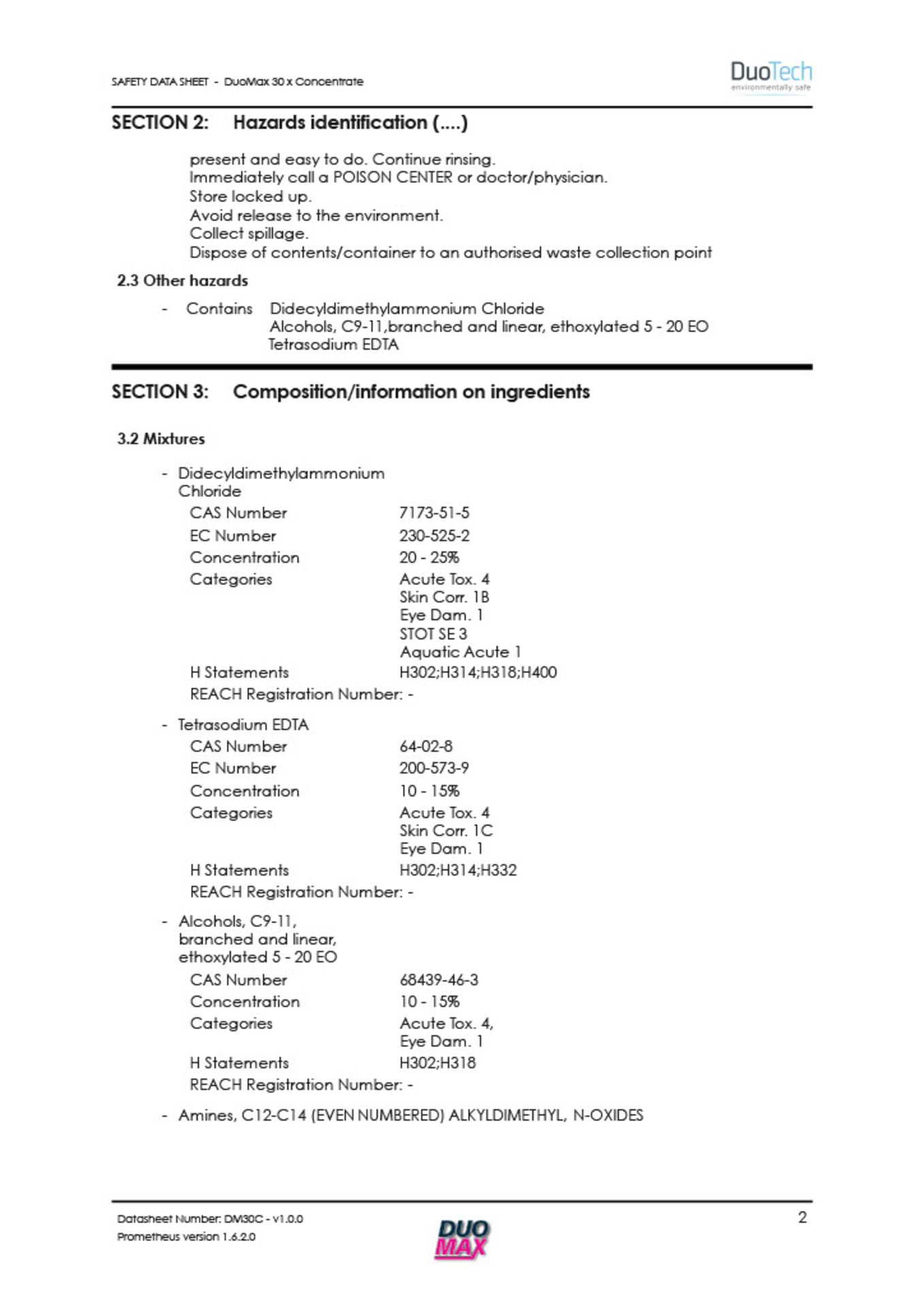 TANK OF DUOMAX SUPER CONCENTRATED DISINFECTANT, MADE IN UK, MARCH 2020, ALL DOCUMENTS ATTACHED - Image 4 of 75