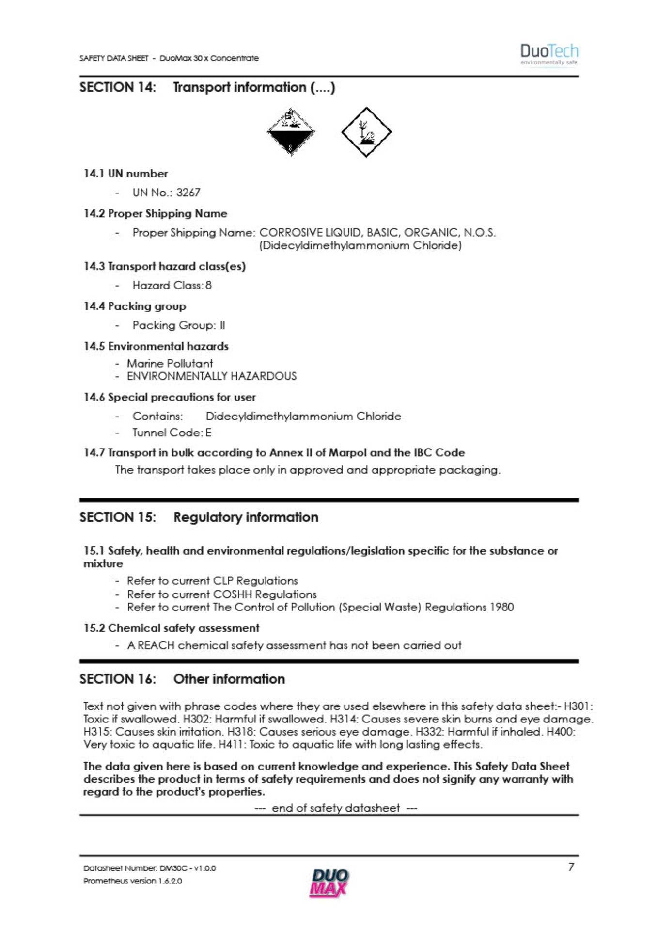 TANK OF DUOMAX SUPER CONCENTRATED DISINFECTANT, MADE IN UK, MARCH 2020, ALL DOCUMENTS ATTACHED - Image 9 of 75