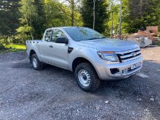 2013/62 REG FORD RANGER XL 4X4 TDCI 2.2 DIESEL SILVER PICK-UP, SHOWING 0 FORMER KEEPERS, 128K MILES!