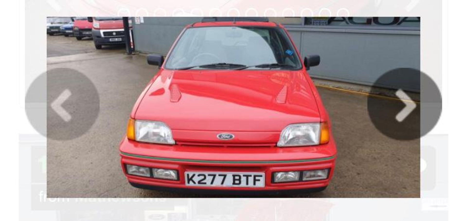 1992 FORD FIESTA XR2 I RED 3 DOOR HATCHBACK, 1.8 PETROL ENGINE, MANUAL 5 GEARS *PLUS VAT* - Image 3 of 16