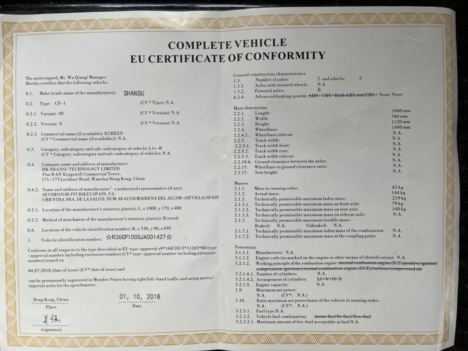 NEW ELECTRIC SCOOTER, WIDE FATBOY TYRES, 1500W 60V 45km/h, CAN BE ROAD REGISTERED *PLUS VAT* - Image 15 of 18