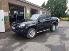 2012/61 REG VOLKSWAGEN AMAROK HIGHLINE 4MOTION DC 2.0 DIESEL BLACK PICK-UP, SHOWING 2 FORMER KEEPERS