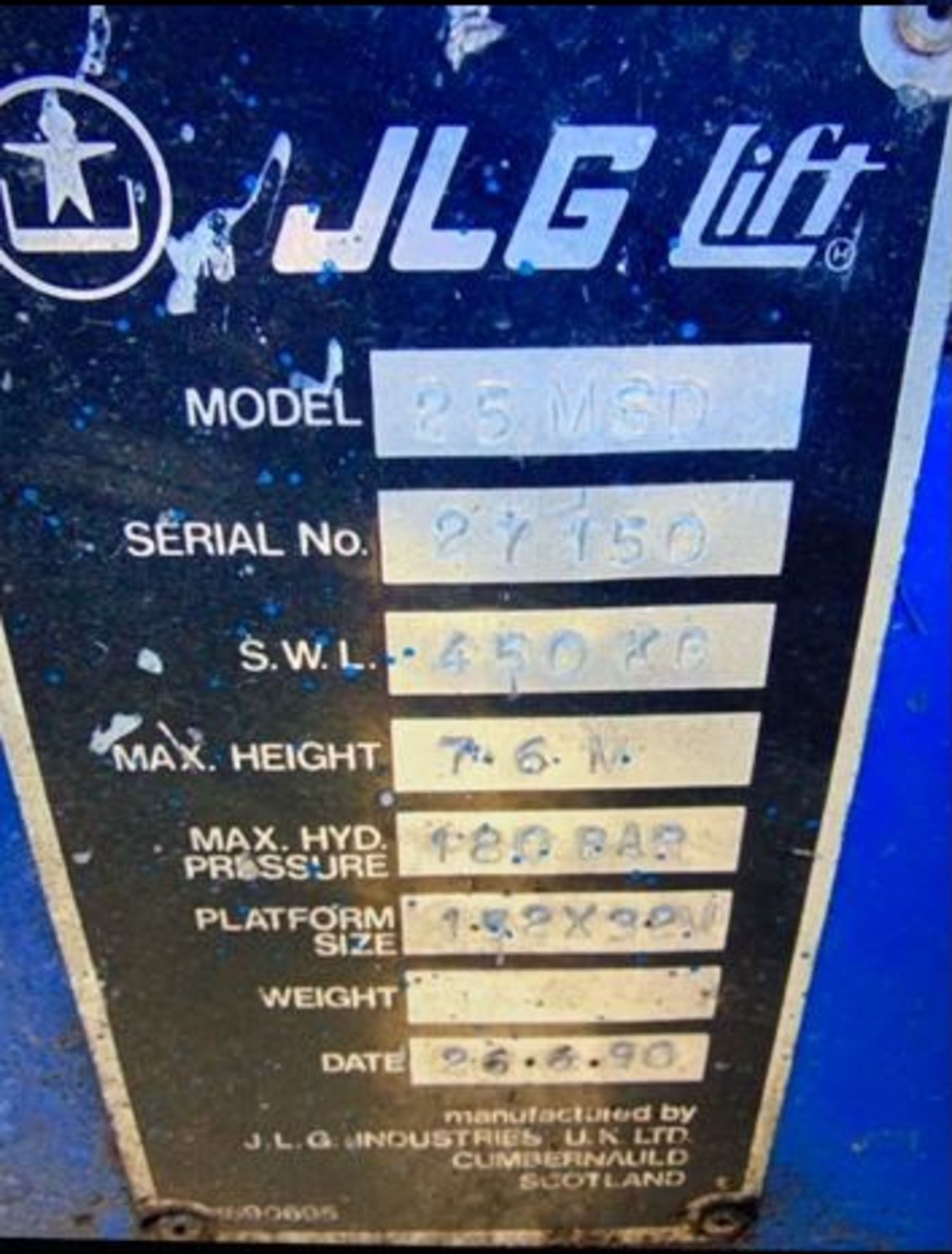 JLG 25MSD SCISSOR LIFT, MAX HEIGHT 7.6m, DIESEL, STARTS LIFTS AND DRIVES, NO LOLER *PLUS VAT* - Image 6 of 6