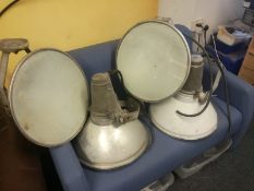 4 LARGE ALUMINIUM INDUSTRIAL LAMPS, IDEAL FOR RESTAURANT/BAR, SOLD WITHOUT PLUG *NO VAT*