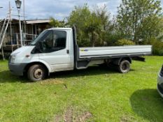 MC - 2011 FORD TRANSIT 115 T350L RWD FACTORY ONE-STOP 4M/13FT DROPSIDE BODY, 2.4 TDCi EXT FRAME