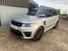 2015/15 REG LAND ROVER RANGE ROVER SPORT SVR V8 AUTOMATIC 5.0 PETROL SILVER *NO VAT*