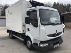 2011 RENAULT MIDLUM 180DXI REFRIGERATED TRUCK WITH SIDE DOOR, SHOWING 694136.2 KM *PLUS VAT*