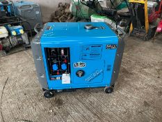 NEW AND UNUSED SILENT 8.5KvA DIESEL GENERATOR, DIESEL ENGINE, TOOL BAG IS INCLUDED *NO VAT*