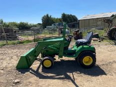 JOHN DEERE X595 4x4 RIDE ON MOWER WITH JOHN DEERE 45 FRONT LOADER AND BUCKET *PLUS VAT*