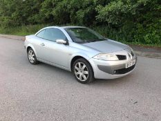 2007 RENAULT MEGANE DYNAMIQUE SILVER CONVERTIBLE, 1.6 PETROL ENGINE, 85K MILES *NO VAT*