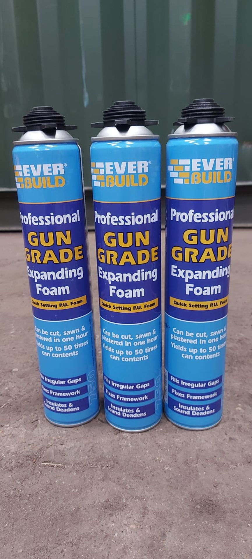 3 x 750ml CANS OF EVER BUILD GUN GRADE EXPANDING FOAM *PLUS VAT*