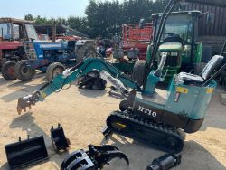NEW AND UNUSED HIGH TOP HT10 MINI EXCAVATOR, VOLVO BM4400 LOADING SHOVEL, KUBOTA TRACTOR WITH FRONT LOADER, ALL ENDING FROM 7PM TUESDAY!