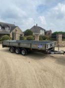 2019 16FT TRI-AXLE IFOR WILLIAMS FLATBED TRAILER, BOUGHT NEW IN JANUARY 2020, GOOD TYRES *NO VAT*