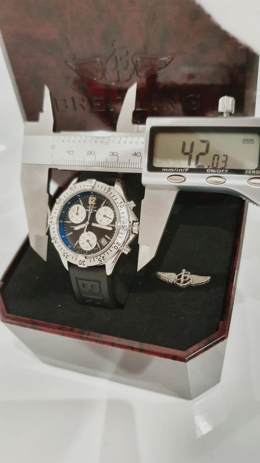 BREITLING CHRONOGRAPH MENS WATCH, MINT CONDITION *NO VAT* - Image 5 of 13