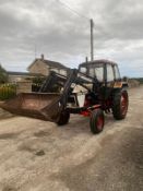 CASE / DAVID BROWN 1390 TRACTOR WITH FRONT LOADER AND BUCKET, SHOWING A LOW 4454 HOURS *PLUS VAT*