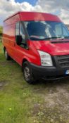 2014 FORD TRANSIT 125 T350 FWD RED PANEL VAN, SHOWING 135,726 MILES, 2.2 TDCi *NO VAT*