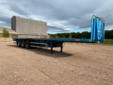 DENNISON FLAT TRAILER, YEAR 2010, 11 MONTHS MOT, PALLET CARRIER, TWIST LOCKS *PLUS VAT*