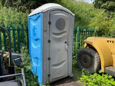 PORTALOO TOILET BLOCK, C/W SINK, PAPER TOWEL RACK, MIRROR, DOOR IS SLIGHTLY BENT *PLUS VAT*