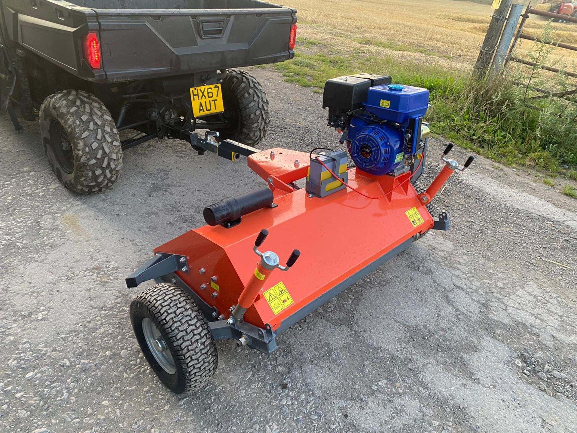 NEW AND UNUSED 1.2 METRE SINGLE AXLE FAST TOW FLAIL MOWER, SUITABLE FOR ATV / UTILITY VEHICLE - Image 2 of 8