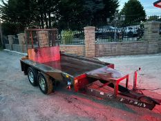 IFOR WILLIAMS GX84 2.7 TON TWIN AXLE PLANT TRAILER, GOOD SOLID FLOOR, GOOD TYRES, TOWS WELL *NO VAT*