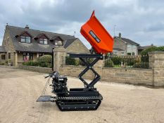 NEW AND UNUSED HOUSER T500 STAND ON / WALK BEHIND TRACKED DUMPER, RUNS DRIVES AND TIPS *PLUS VAT*