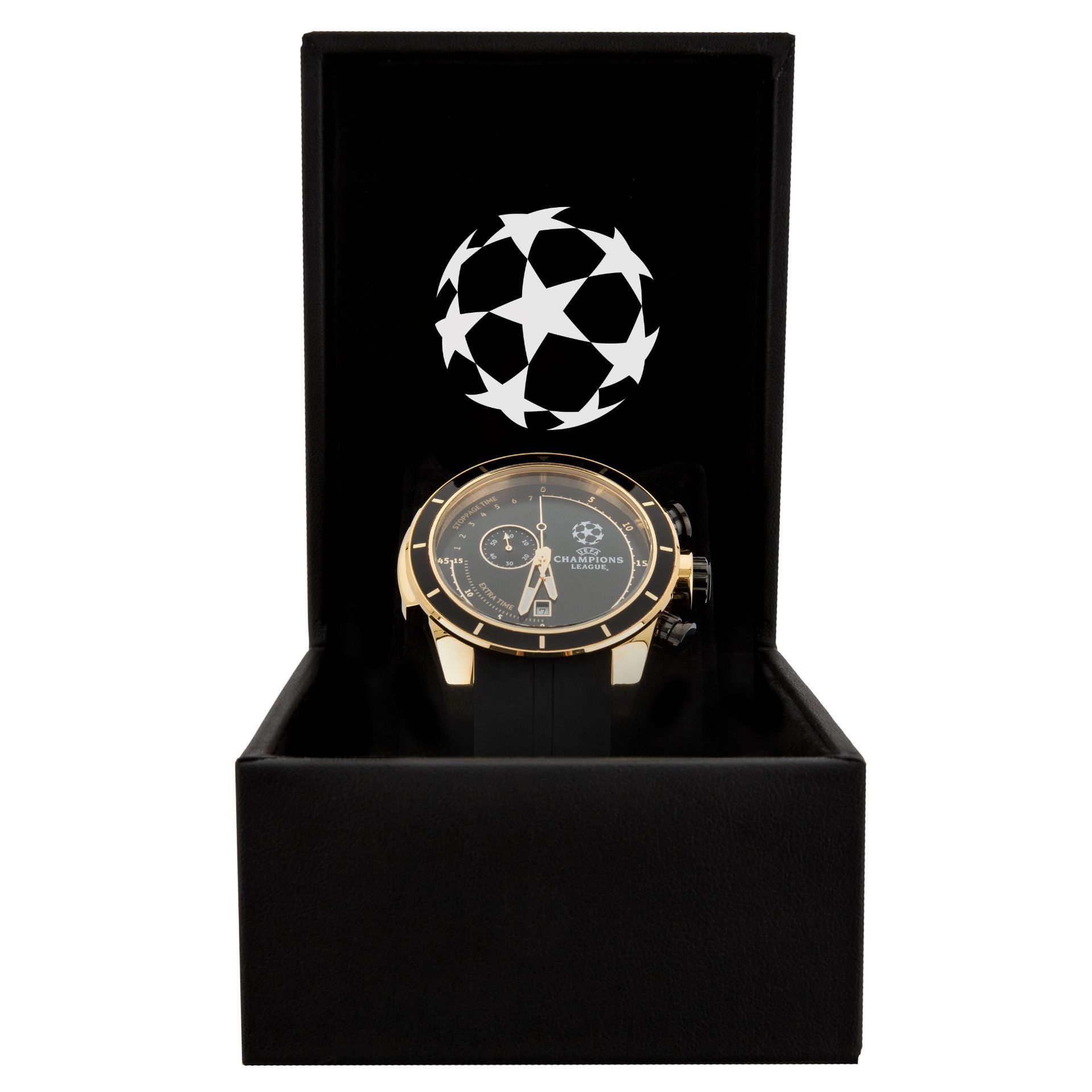 BRAND NEW OFFICIAL UEFA CHAMPIONS LEAGUE 45 MINUTE COUNTDOWN WATCH CL45-GLDW-BLWHP, RRP £225 - Image 4 of 5