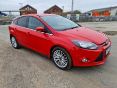 2012 FORD FOCUS ZETEC TDCI, RED, 5 DOOR HATCHBACK, 1.6 DIESEL ENGINE, 94,459 MILES *NO VAT*