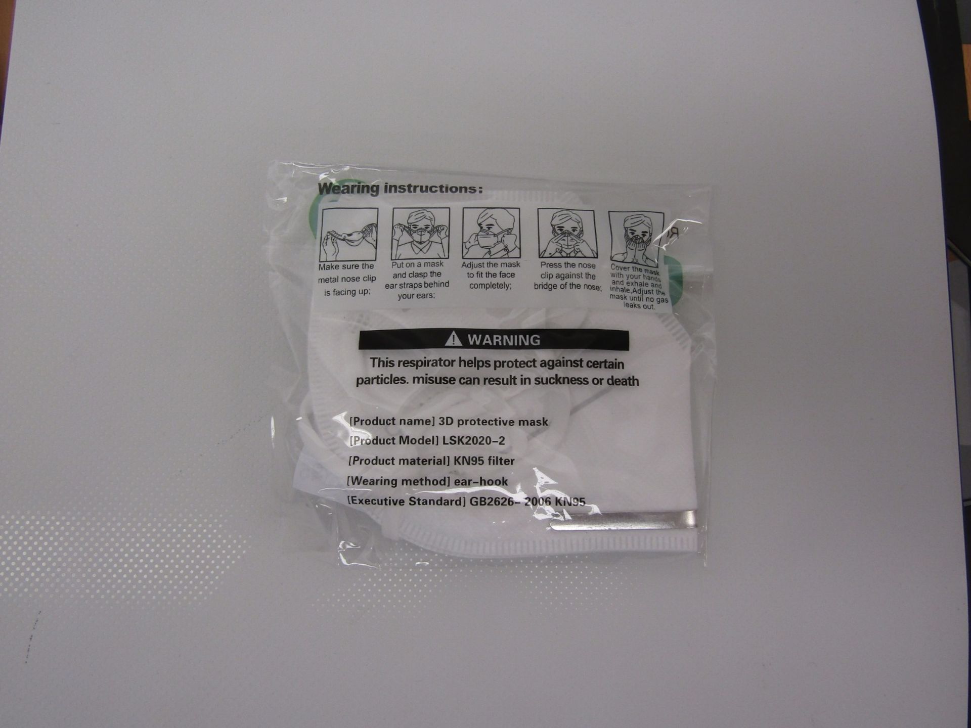 5000 KN95 FILTERED FACE MASKS, BRAND NEW WITH TAGS AND CE MARK CERTIFIED *PLUS VAT* - Image 3 of 7