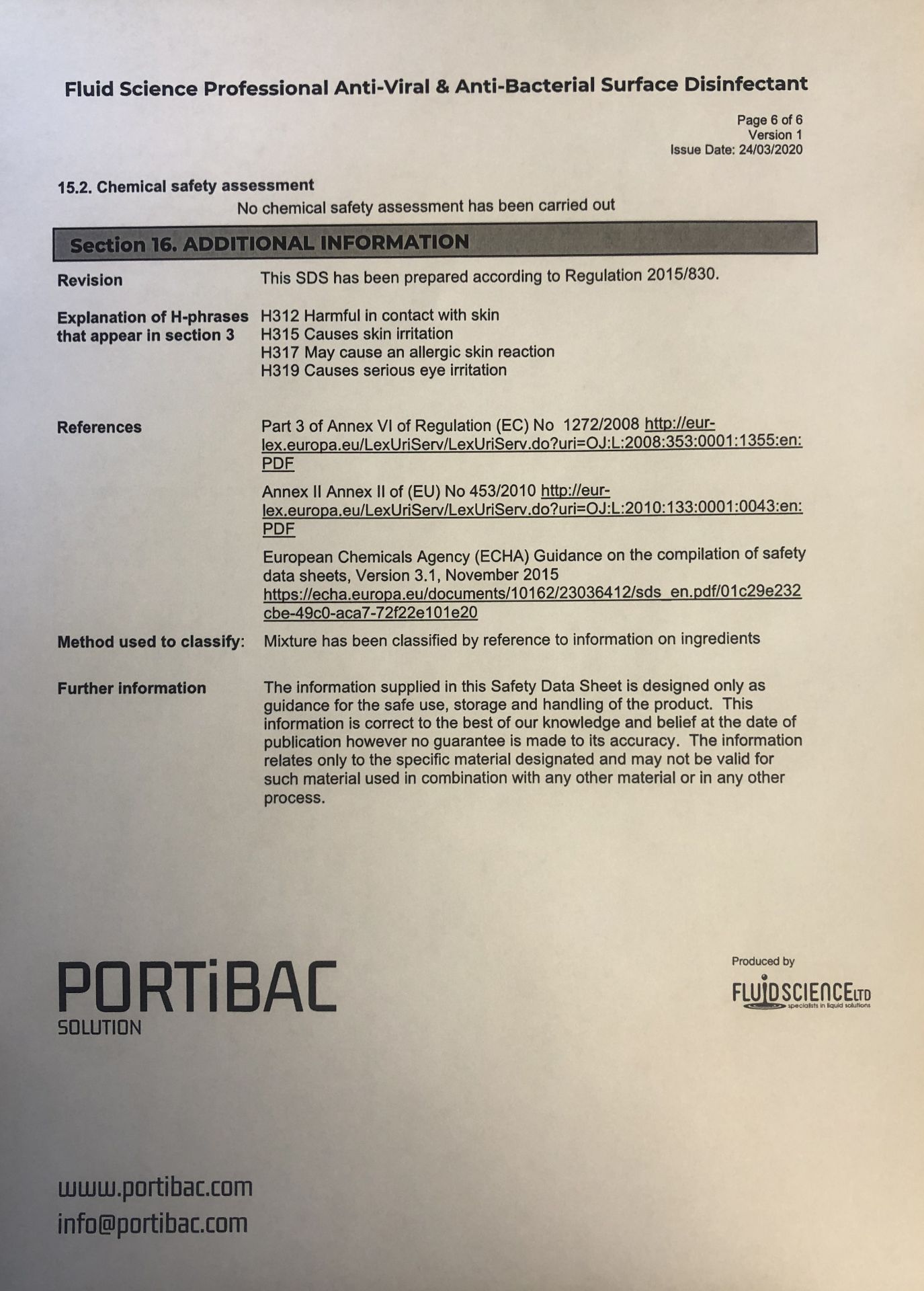 BRAND NEW AND BOXED PORTIBAC 1500 10L BACKPACK, C/W 10L OF PORTIBAC SOLUTION *NO VAT* - Image 12 of 12