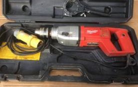 MILWAUKEE DD2-160XE 110v 2 SPEED DRY DIAMOND CORE DRILL, USED *NO VAT*