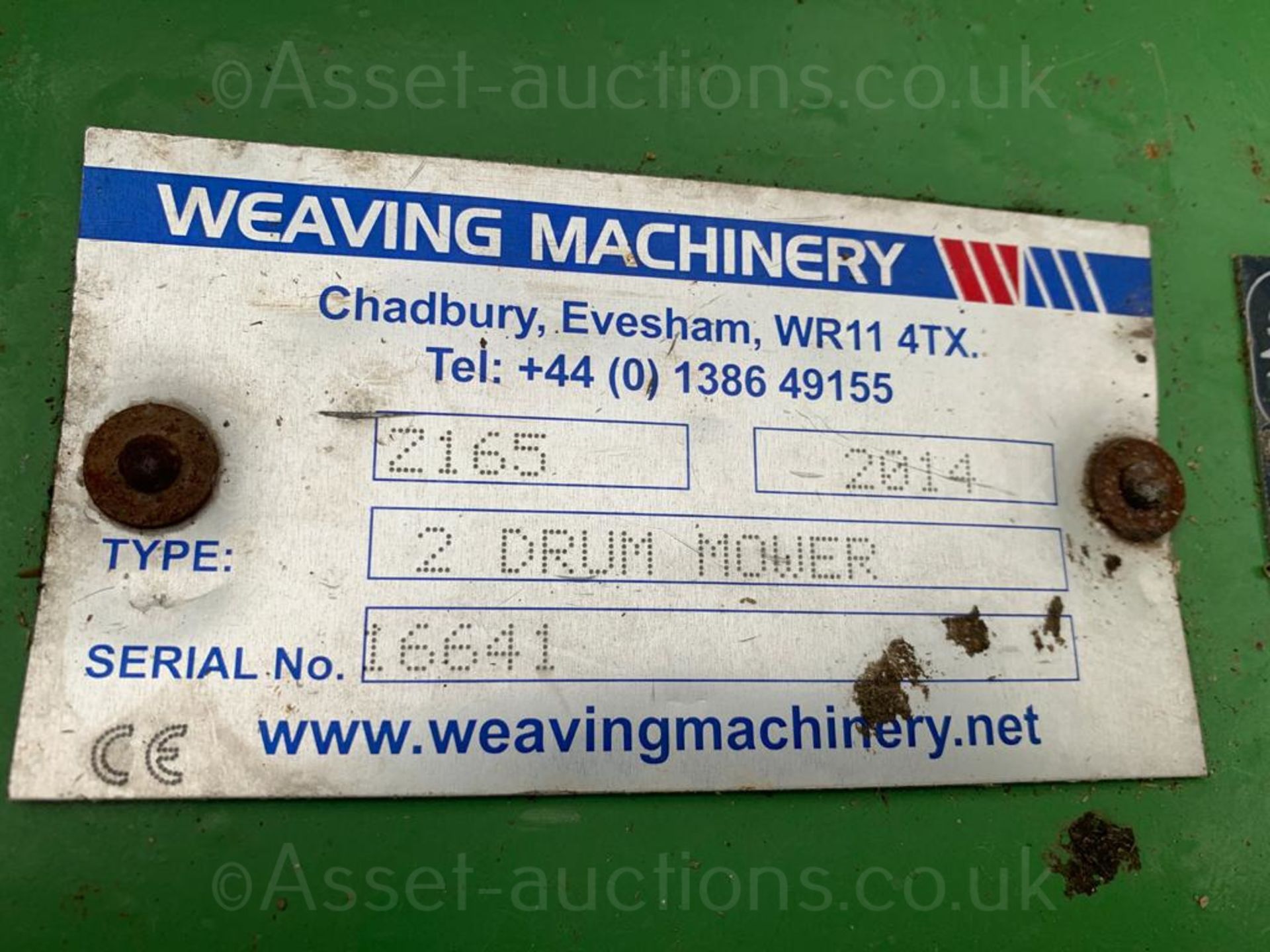 WEAVING MACHINERY 2 DRUM ROTARY MOWER, YEAR 2014, MODEL Z165 - 5'6" CUT WORKING WIDTH *PLUS VAT* - Image 12 of 18