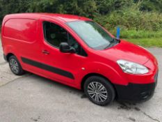 2012 PEUGEOT PARTNER 625 S L1 HDI RED PANEL VAN, 1560cc DIESEL ENGINE, 79,389 MILES *NO VAT*