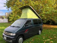 1995 MAZDA GREEN 4 BERTH CAMPERVAN, 2.5 DIESEL ENGINE, 116,135 MILES, ELECTRIC POP TOP AND BLINDS