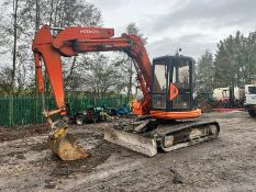 HITACHI EX75UR-3 7.5 TON RUBBER TRACKED EXCAVATOR, RUNS DRIVES AND DIGS, GOOD SET OF TRACKS