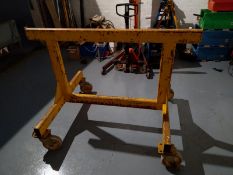 JOR - TAURUS MOBILE TRESTLE, MADE FROM HEAVY DUTY BOX STEEL. FOUR HEAVY DUTY CASTORS *NO VAT*