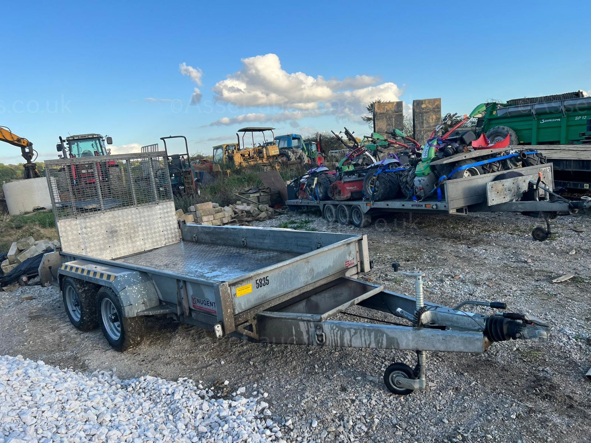 NUGENT TWIN AXEL PLANT TRAILER, 5 FOOT WIDE, 10 FOOT LONG, ALL LIGTHS WORK *NO VAT*