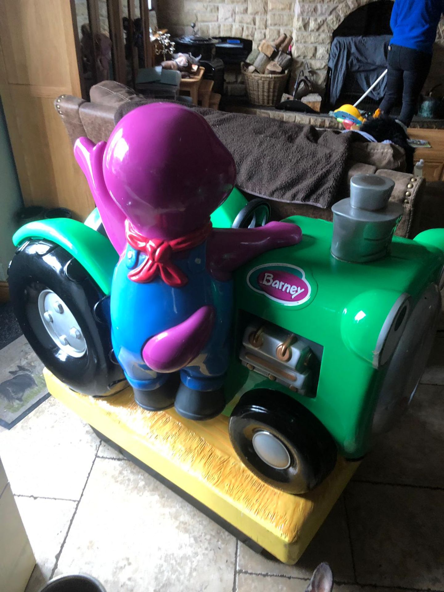Barney The Dinosaur Green / Purple Coin Operated Car Kids Ride On Car *Plus Vat*